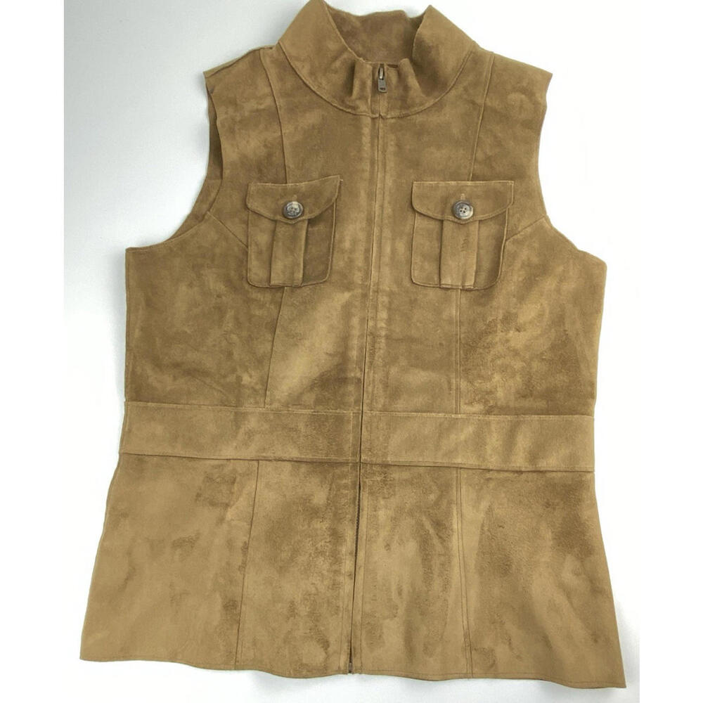 Lauren by Ralph Lauren Vest Dry Goods Supply Womens S Faux Suede Leather Utility
